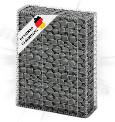 Produktbild von DELUKE® Gabionensäule Steinsäule MISA aus Stahl | für Außenbereich | 100x80x30cm | Steinkorb Gabionengitter Ziergabione Steingabione Drahtkorb befüllbar