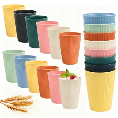 12er-Set Plastikbecher 350 ml BPA-frei bunt