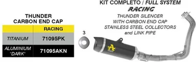 Zdjęcie produktu dla Kompletny układ wydechowy ARROW Thunder Racing, czarny aluminium, do Yamaha MT-07