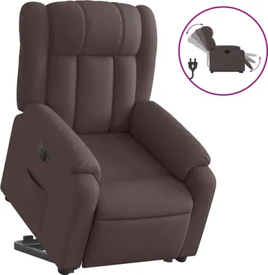 Produktbild von vidaXL Relaxsessel mit Aufstehhilfe Elektrisch Dunkelbraun Stoff