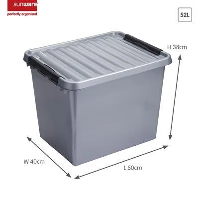 Produktbild von Q-line Aufbewahrungsbox 52L metallfarbig schwarz