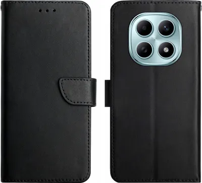 Produktbild von Xiaomi Redmi Note 15 / Poco M8 Hülle - Coverup Genuine Leather Klapphülle - Echtes Leder - Schwarz