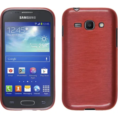 Produktbild von PhoneNatic Case kompatibel mit Samsung Galaxy Ace 3 - rosa Silikon Hülle brushed + 2 Schutzfolien