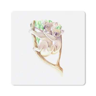 Produktbild von MuchoWow® Mauspad Mousepad Koala - Zweig - Aquarell 20x20 cm - Mousepads - Maus Mat - Pad - Mausunterlage - Desk Mat - Bureauartikeln