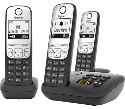 Produktbild von Gigaset A690A, Analoges/DECT-Telefon, Kabelloses Mobilteil, Freisprecheinrichtung, 100 Eintragungen, Anrufer-Identifikation, Schwarz