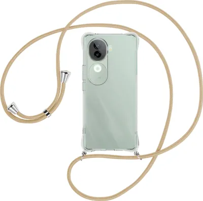 Produktbild von Handykette Backcover-Schutzhülle mit Band (Metall silberfarben) für Vivo iQOO Z9S 5G - caramel