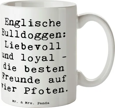 Produktbild von Mr. & Mrs. Panda Tasse Spruch Englische Bulldogge Freunde - Weiß - Geschenk, Teetasse, Hunderasse, Becher, Hunderassen, liebevolle Hund, sanfter Charakter, Hunde, beste