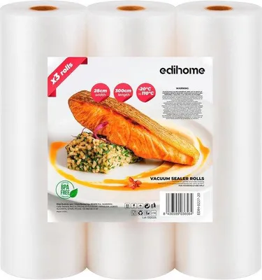 Obrázek produktu pro Potravinové vakuové sáčky - 28 x 300 cm - 3 rolky - bez BPA - Sáčky