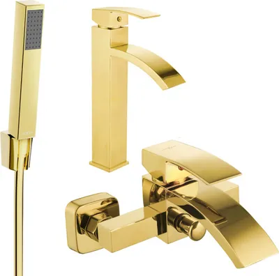 Produktbild von Mexen Libra R77 Badewannenset, Gold - 745113R77-50