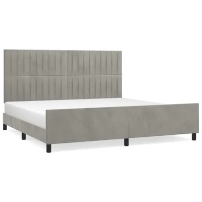 Obrázek produktu pro vidaXL Rám postele bez matrace světle šedý 200x200 cm sametový