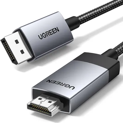 Produktbild von Ugreen DisplayPort zu HDMI Kabel 4K@60Hz, 1 Meter Grau, Modell DP119-15773
