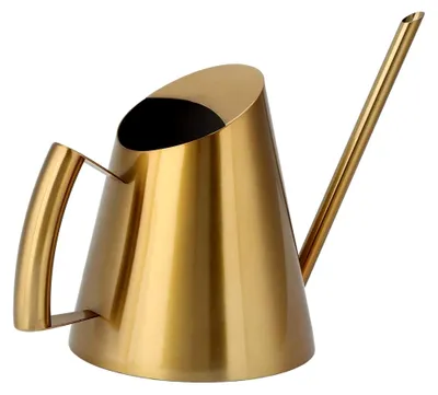 Produktbild von Metallgießkanne, Goldene Gießkanne für Zimmerpflanzen mit langem Auslauf (900ML)