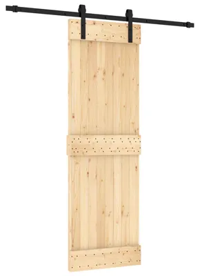 Obrázok produktu pre vidaXL Posuvné dvere v prírodnej farbe a čiernej farbe, 70 x 210 cm, masívna borovica