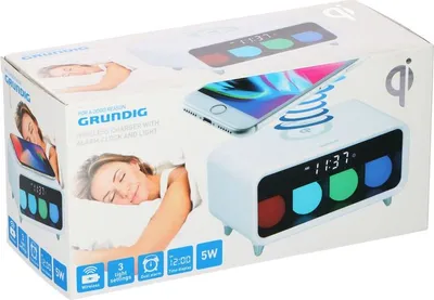 Image de Grundig Wireless Charger avec réveil et lampe d'ambiance - 3 réglages de lumière