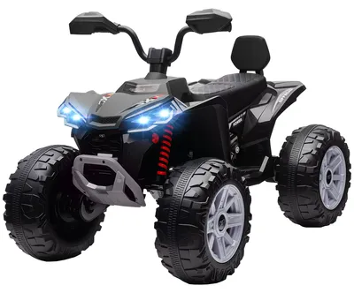 Produktbild von AIYAPLAY 24V Elektro Quad für Kinder mit 2 Motor, 2 Sitzer, Scheinwerfer Schwarz