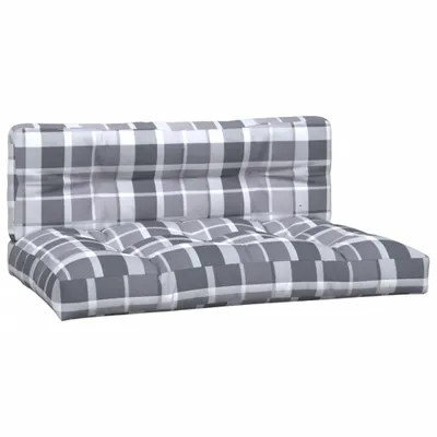 Immagine prodotto di vidaXL Cuscino Pallet 2 pezzi in tessuto a quadri grigio