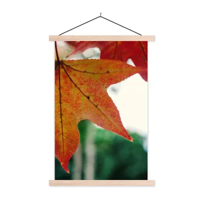 Produktbild von MuchoWow® Textilposter Herbst - Landleben - Blätter - Jahreszeiten - Landleben 120x180 cm mit holzfarbenen Rahmen - Textil-Plakat