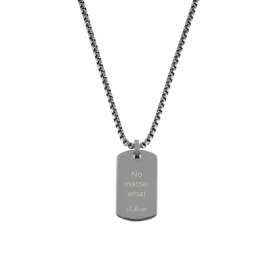 Produktbild von s.Oliver Dog Tag Kette für Herren aus Edelstahl, gun metal