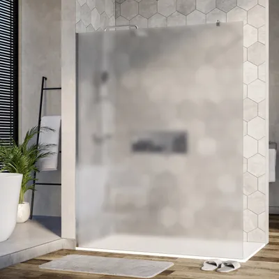 Produktbild von Duschabtrennung Walk-In Nano Echtglas EX101 - Milchglas - 10 mm - Wandprofil Chrom - Breite wählbar, Breite Walk-In:1600mm