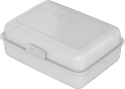Zdjęcie produktu dla Pojemnik na lunch "School-Box" - Pojemnik na lunch dla dzieci i dorosłych niezawierający BPA - Wytrzymały pojemnik na lunch do szkoły, pracy i przygody, wyprodukowany w Niemczech - Przezroczysty-mleczny