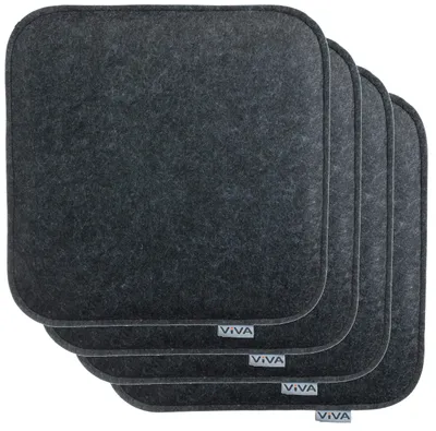 Sitzkissen-Set 4er Filz 35x35 cm Anthrazit