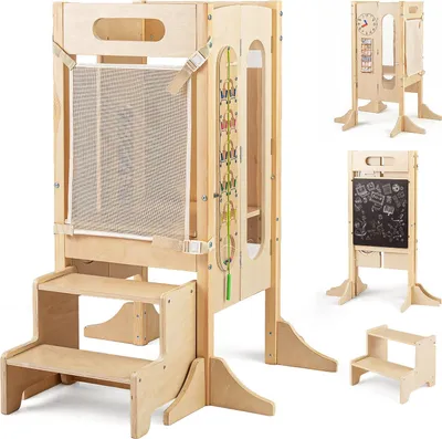Produktbild von Faltbarer Lernturm mit Tafel und Sicherheitsnetz