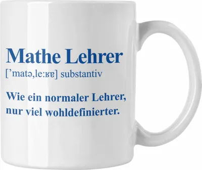 Produktbild von Trendation - Mathelehrer Tasse Mathematiker Tassen mit Spruch Lustig Kaffeetasse Geschenk Mathe Lehrer (Weiß)