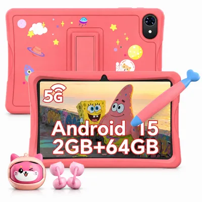 Zdjęcie produktu dla Zestaw KOBONA-Tabwee dla dzieci: słuchawki dla dzieci + tablet dziecięcy K10 4GB+64GB, tablet z systemem Android 16 z Wi-Fi, przeznaczony dla dzieci, z etui i rysikiem, bateria 5000mAh