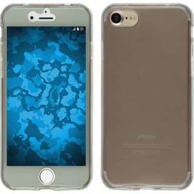 Produktbild von PhoneNatic Case kompatibel mit Apple iPhone 8 - grau Silikon Hülle 360° Fullbody Cover