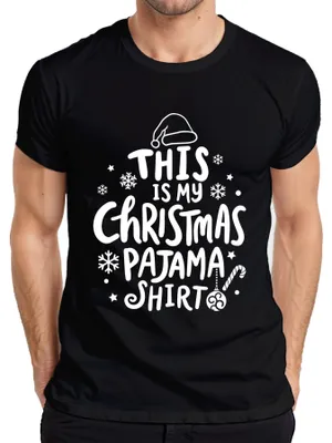 Obrázek produktu pro Tohle je moje vánoční pyžamové tričko Bílý motiv - Vánoce Xmas Christmas Pánské tričko, černá, S