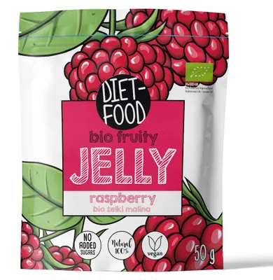 ŻELKI MALINOWE BEZ ŻELATYNY BIO 50 g - DIET-FOOD