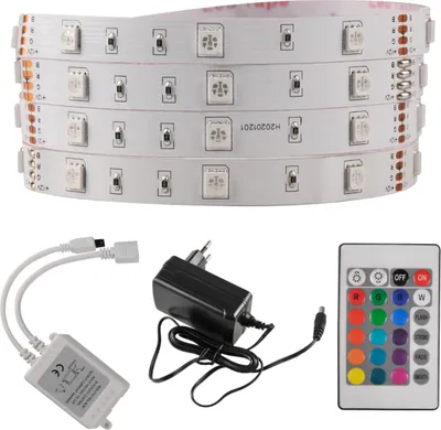 Immagine prodotto di Set striscia LED 18W 5m IP20 RGB con controller, telecomando e alimentatore  314437 Polux