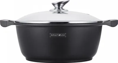 Produktbild von Royalty Line RL-BS26M: Marmorbeschichteter Kochtopf & Kasserolle - 26cm