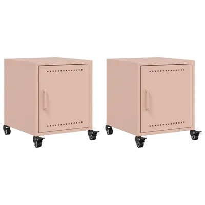 Produktbild von Nachttische 2 Stk. Rosa 36x39x43,5 cm Stahl