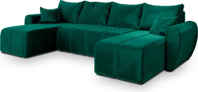 Produktbild von Masseno Ecksofa MADISON U mit Schlaffunktion U-Form, Sofa mit Bettkasten, Wohnzimmersofa, Couch, Soffa, Bettsofa, Couchgarnitur- Grün, KRONOS 19