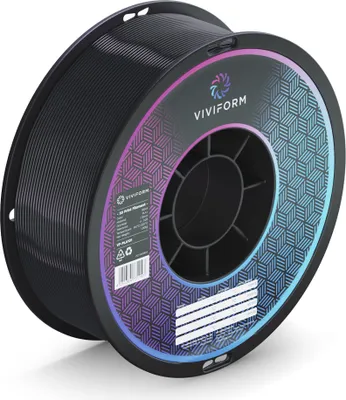 Produktbild von Viviform PLA+ Filament für 3D Drucker, 1kg Rolle, Durchmesser 1,75mm +/- 0,03mm, Schwarz