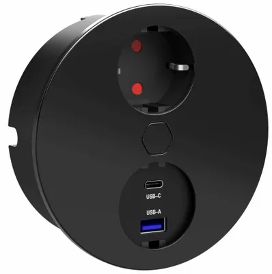 Produktbild von Einbausteckdose Duplex-R Küchensteckdose USB A/C Einbau Arbeitsplatte