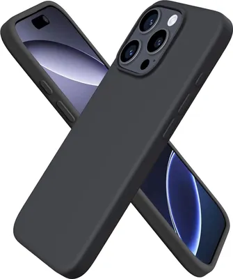 Two black iPhone cases are shown diagonally crossed over each other against a white background.