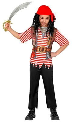 Immagine prodotto di Costume da pirata bambino camicia pantaloni bandana taglia 128, 5-7 anni, Widmann