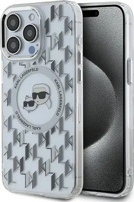 Produktbild von Karl Lagerfeld Iml Monogramm Karl & Choupette Kopf Magsafe Fall für Iphone 15 Pro Max - klar