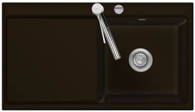 Produktbild von Spüle KeraDomo MERA 90 Siena Becken rechts mit Excenterbedienung