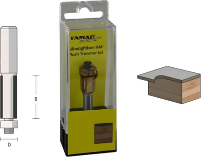 Immagine prodotto di FAMAG-Werkzeugfabrik HM-Bündigfräser D12,7 B25,4 GL70 mm
