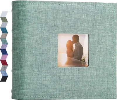 Produktbild von Fotoalben 10x15 200 Taschen Leinenrahmen Cover mit Memo-Bereichen Fotobuch Große Kapazität Foto Buch für Hochzeit Familie Baby Urlaub