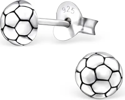 Produktbild von Fußball Schmuck: Kinderohrstecker Silber Ohrringe Fußball