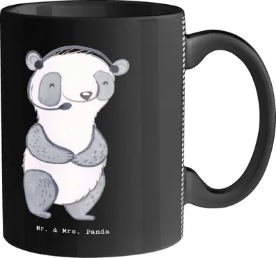 Produktbild von Mr. & Mrs. Panda Tasse Meteorologin Herz - Schwarz - Geschenk, Henkelpott, haferl, Becher, Teetasse, Kaffeebecher