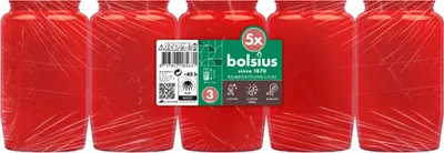 Produktbild von Grablicht Öllicht Nr. 3 rot ohne Deckel 5er Pack
