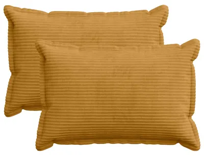 Immagine prodotto di vidaXL, 2 federe decorative, colore giallo, tessuto corda, 50 x 75 cm