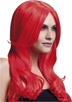 Produktbild von Beach Waves neon-rot - Faschings Kostüm Perücke