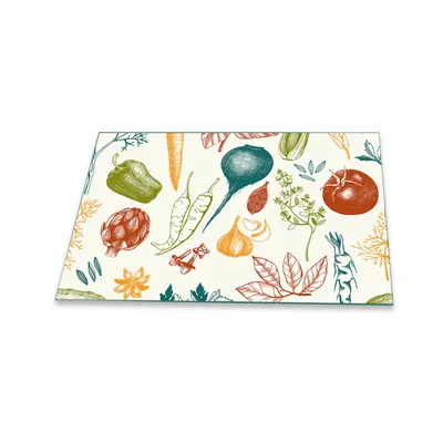 Produktbild von Herdabdeckplatte Glaskeramik 1 Teilig 80x52 Gemüse Bunt Abdeckung Glas Spritzschutz