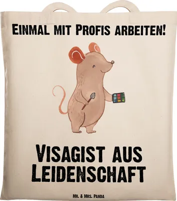 Produktbild von Mr. & Mrs. Panda Tote Bag Visagist Leidenschaft - Transparent - Geschenk, Ausbildung, Shopping Tasche, Unitasche, Uni, Schultasche, Kosmetikstudio, Kosmetiker, Spruch